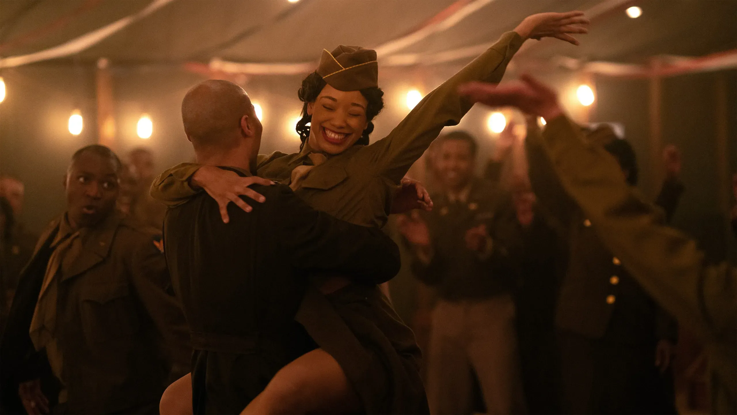 Dancers on set in The Six Triple Eight